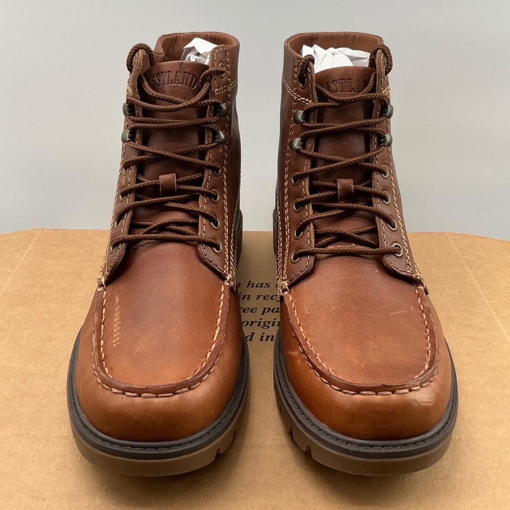 Eastland Belgrade Mens 10.5 D Brown Leather Moc Toe Lug Sole Boots 7574-27
